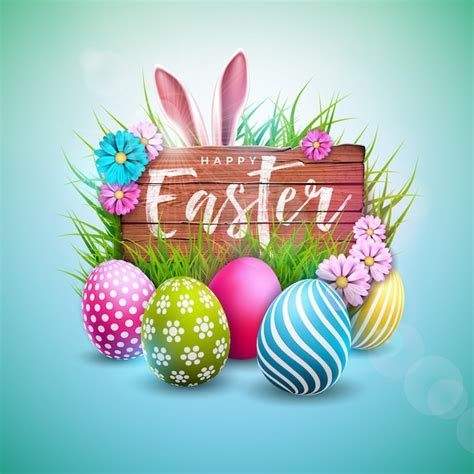premium vector happy easter holiday design  painted egg