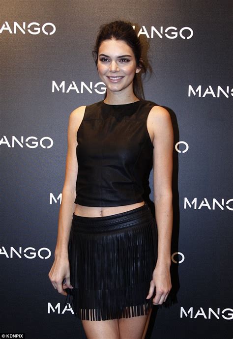kendall jenner shows off stomach in crop top at mango photocall in barcelona daily mail online