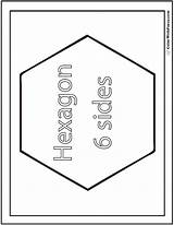 Hexagon Coloring Shape Pages Six Template Angle Sheet Sided Sides Squares Circles Sketch 31kb sketch template