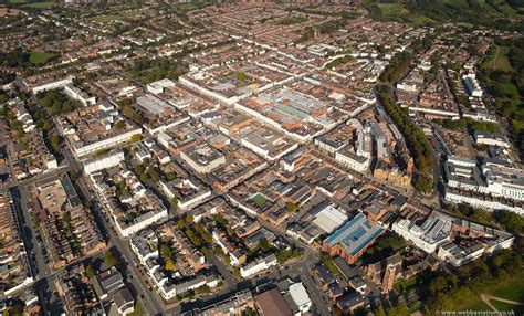 royal leamington spa town centre   air aerial photographs