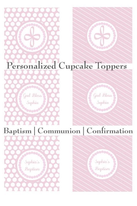 baptism cupcake toppers printable cupcake toppers  baptism