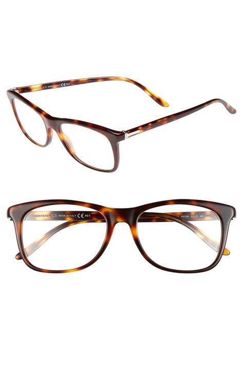gucci 52mm optical glasses in brown havana lyst