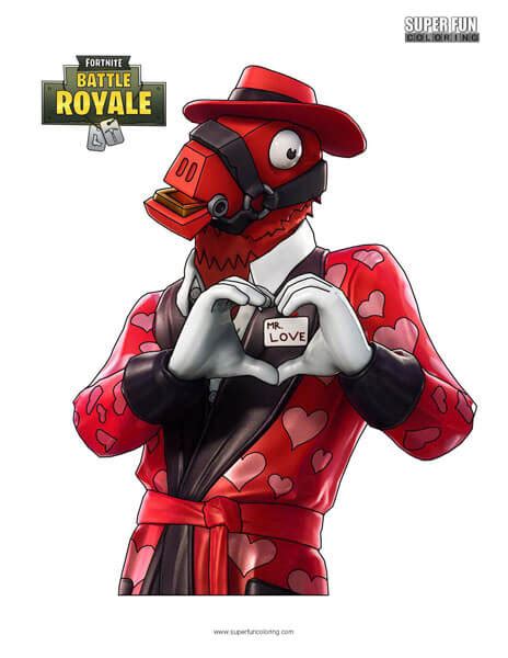 fortnite valentines day coloring page super fun coloring