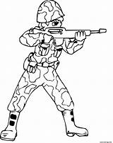 Coloriage Soldat Fusil Dessin Combinaison Imprimer Militaire Soldiers sketch template