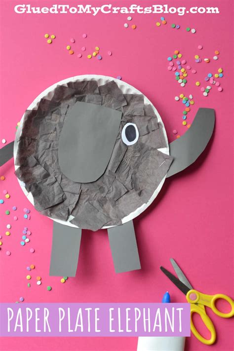 paper plate elephant craft idea  kids