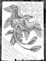Fantastic Beasts Thunderbird Colouring Coloring Frank Drawing Adult Pages Potter Harry Them Where Find Hontor Printable Deviantart Doodle Zen Phoenix sketch template