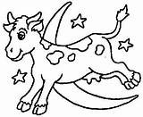 Cow Moon Over Jumping Jumped Coloring Pages Printable Clipart Colorear Para Goodnight Drawing Dibujos Vacas Nald Ca Pintar Visit Preschool sketch template
