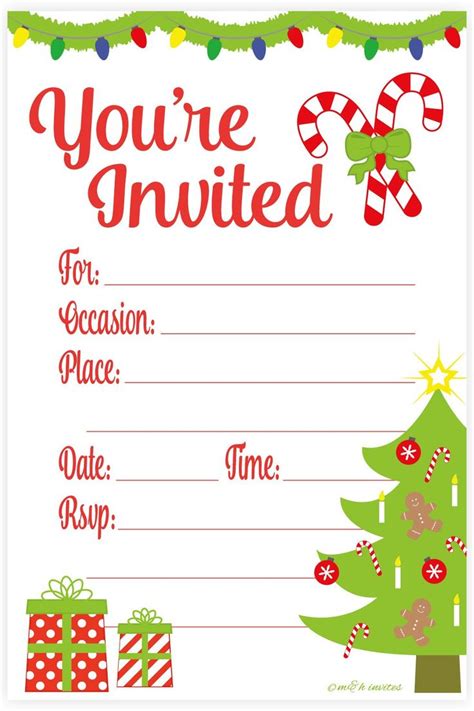 printable christmas invitations