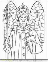 Coloring Saint Pope Great Leo Saints Catholic Pages Jesus Printable Praying Kids Alexander Albert Francis St Colouring Sheets Kid Thecatholickid sketch template