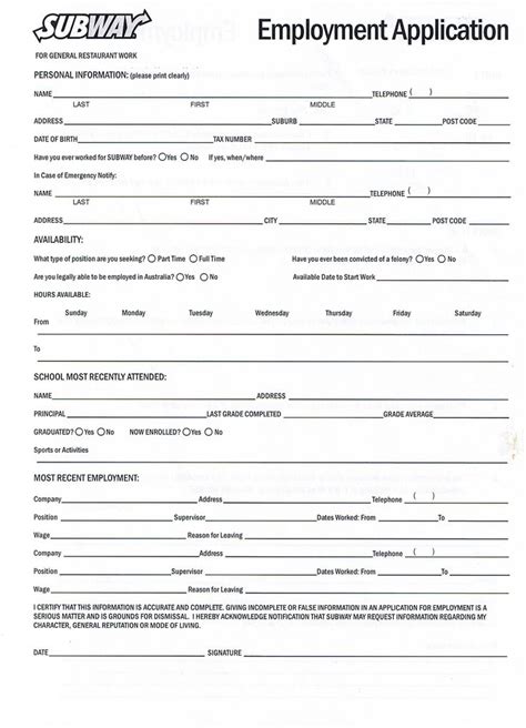 printable job application forms  forms   print