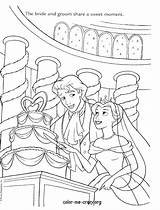 Wedding Disney Pages Coloring Cinderella Wishes Princess Getdrawings sketch template