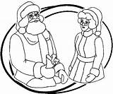 Claus Mrs Coloring Santa Christmas Print sketch template