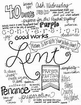 Lent Catholic Word Kids Cloud Coloring Words Looktohimandberadiant Religious Pages Printable Color Devotions School Big Crafts sketch template