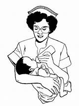 Nurse Baby Coloring Milk Give Some Drawing Netart Getdrawings sketch template