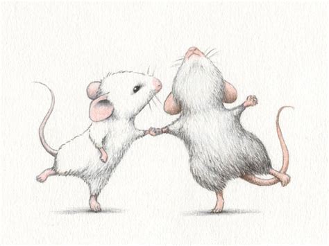 dancing mouses mouse illustration mouse drawing cute drawings