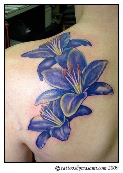 Love The Coloring Blue Flower Tattoos Purple Tattoos Lily Tattoo