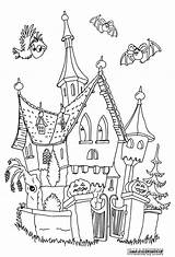 Chateau Hante Hanté Spukhaus Ausmalen Malvorlagen Hantee Coloriages Coloring Gratuit Disegni Haunted Fantome Visiter Adulte Gratuitement Bambini sketch template