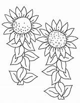 Sunflower Coloring Pages Kids Sunflowers Printable Drawing Flowers Clipart Color Gogh Van Flower Template Print Stamps Drawings Sheet Sun Digi sketch template