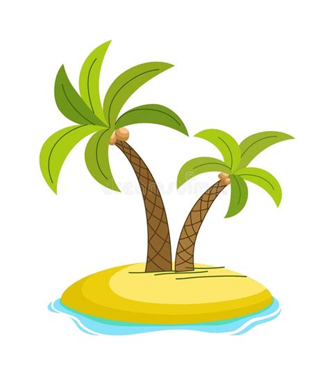 palme auf tropischer einsamer insel vektor abbildung illustration von