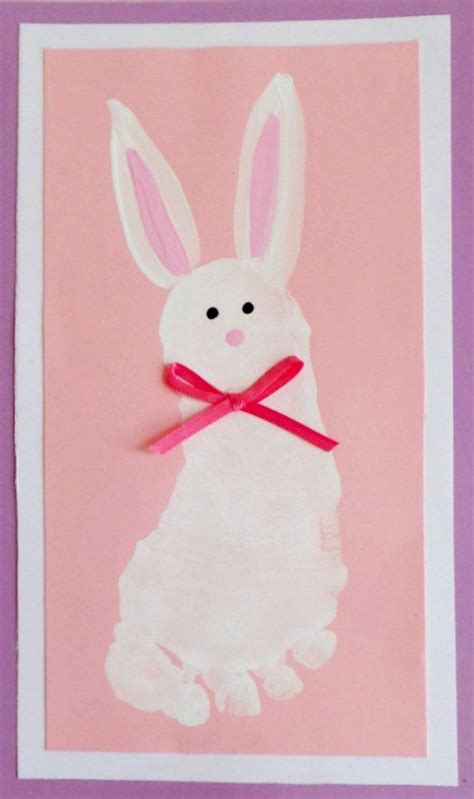 bunny footprint art easter arts  crafts easter crafts  toddlers