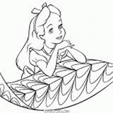 Coloring Alice Dreams Alices Tea Party sketch template
