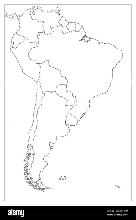blank political map  south america simple flat vector outline map stock vector image art