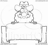Miner Banner Cartoon Clipart Chubby Parchment Prospector Over Coloring Cory Thoman Outlined Vector sketch template