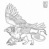 Griffin Mythical Template Tattoo Grifo Lineart Creatures Da Creature Mitologia Drawing Gryphon Sugarpoultry Para Greif Griffon Fantasy Drawings Chimera Potter sketch template