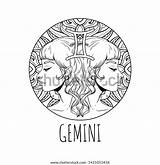 Gemini Horoscope sketch template