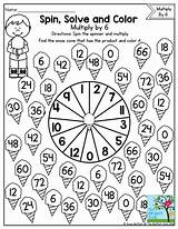 Multiplication Grade Math Spin Practicing sketch template