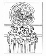Coloring Pages Christmas Adults Printables Choir Classic Printable Church Singing Traditional Bible Boys sketch template
