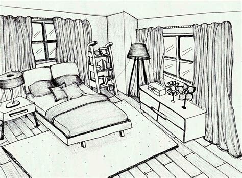 inspiring bedroom drawing easy