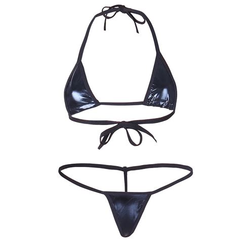 women shiny micro string bikini swimsuit lingerie g string underwear