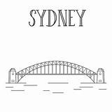 Bridge Sydney Harbour Harbor Line Clip Illustration Vector Illustrations Stock Similar sketch template