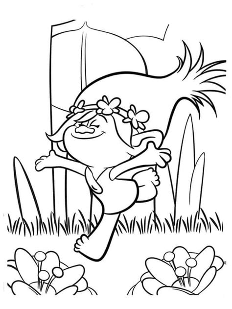 frozen trolls coloring page trolls satin  chenille coloring page