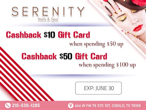 serenity nails spa cash       beauty coupons