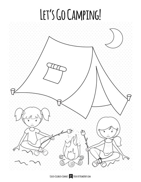 girls camping coloring page primoparty