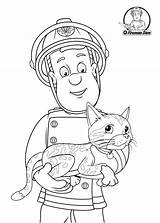 Fireman Sam Pages Coloring Cat Print Kids Helping Anslagstavla Välj sketch template