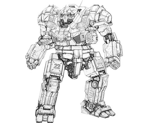 mechwarrior  atlas actions mech coloring pages robot