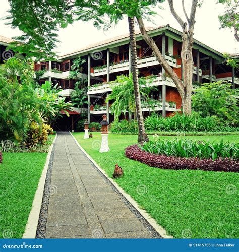 luxury hotel resort  tropical garden  bali indonesia stock image