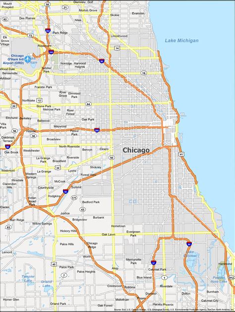 map  chicago illinois gis geography