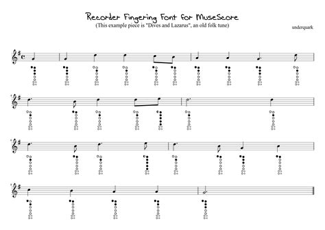 Recorder And Other Woodwind Fingering Musescore
