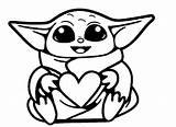 Yoda Pages Heart Coloring Baby Color Animation Kids Print Coloringpagesonly Adults sketch template