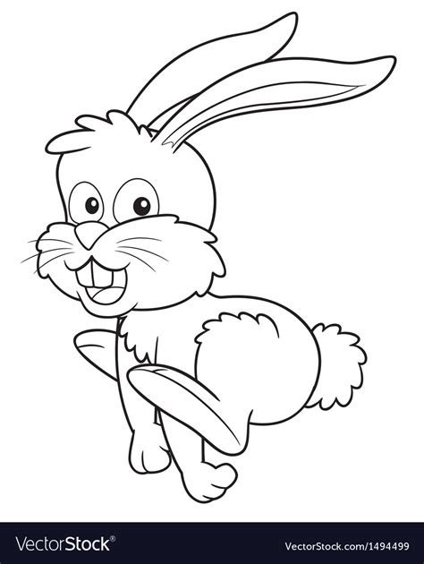 rabbit outline royalty  vector image vectorstock