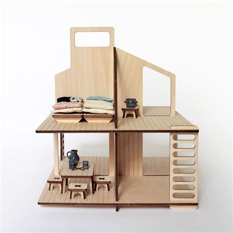 mini house modernes puppenhaus aus holz milkywood etsy maison de poupee en bois maison de