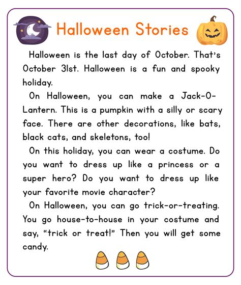printable halloween worksheets  stories