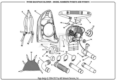 homelite ry backpack blower parts diagram  general assembly