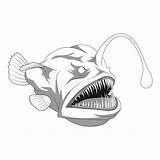 Rana Pescatrice Angler Spaventosa Linea sketch template