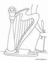 Harp Coloring Pages Drawing Template Kids Getcolorings Printable Irish Templates Getdrawings Sheets sketch template