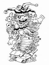 Coloring Pages Monster Doodle Invasion sketch template